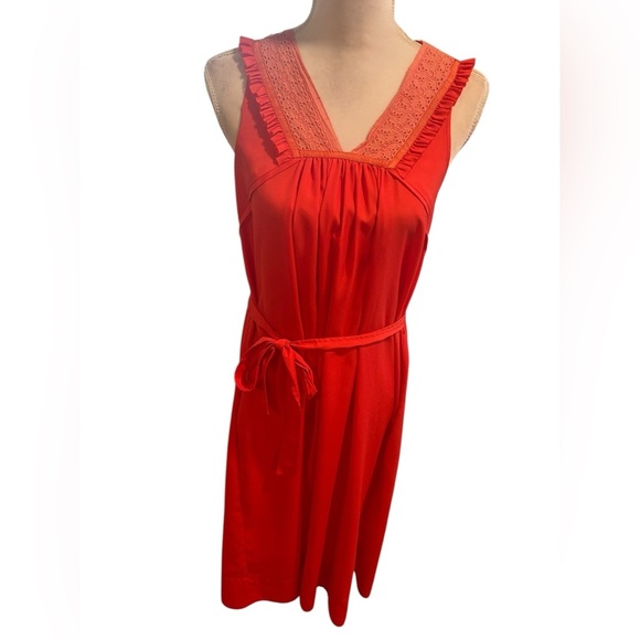 Alice Ritter bohemian red embroidered sleeveless midi dress Size 4 - Picture 5 of 10